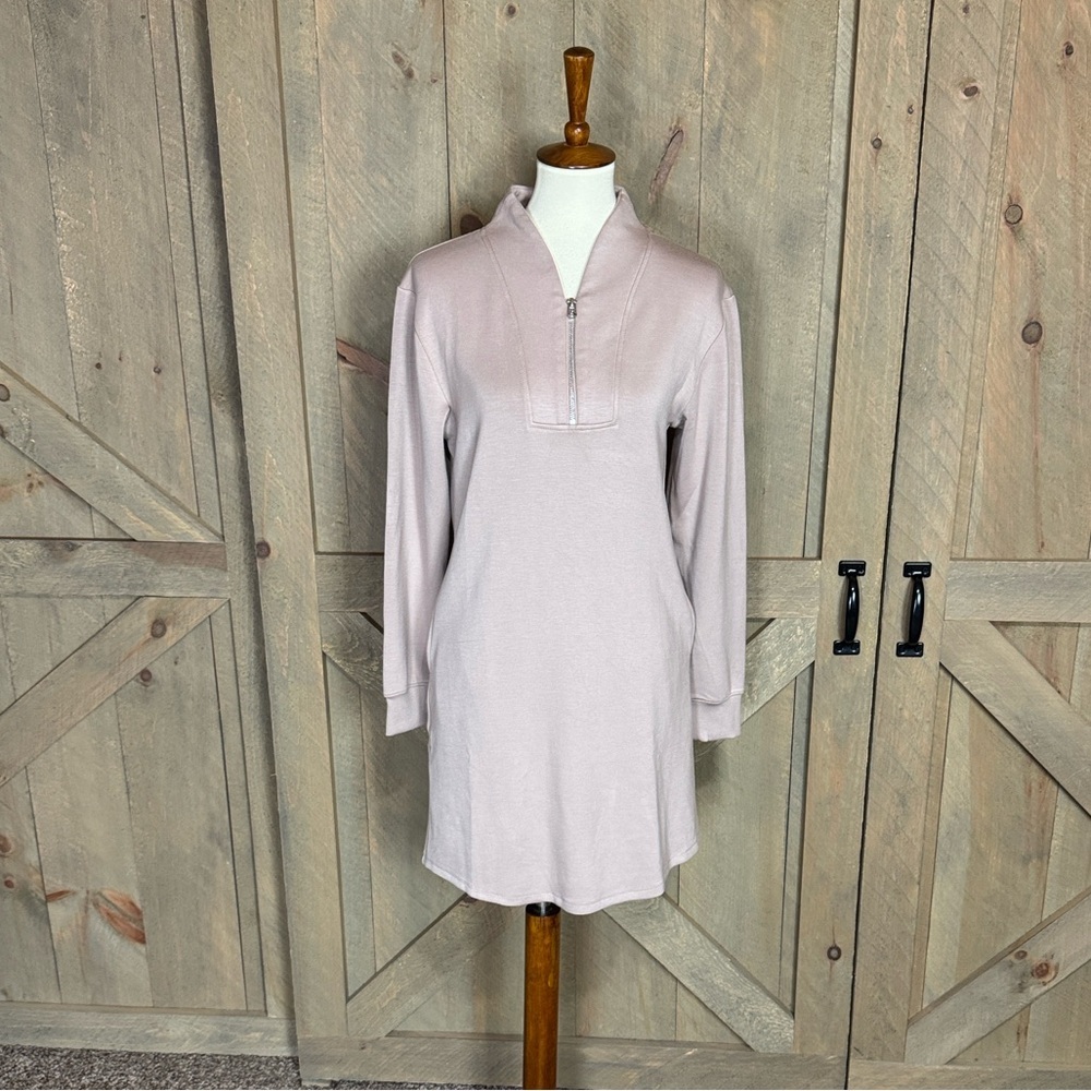 Softies Dreamtech 1/4 zip tunic lounger / dress Size XS Coco / mauve color - Picture 3 of 12